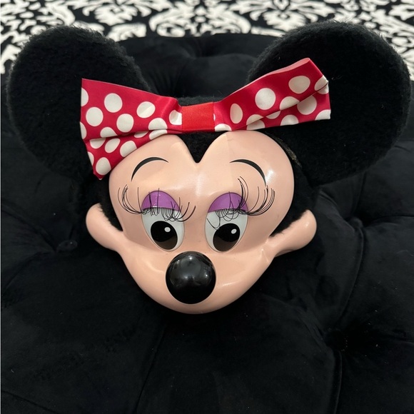 Disney Accessories - Vintage MINNIE MOUSE Disney 90s Snapback Hat 3D Head Hard Plush Ears Molded